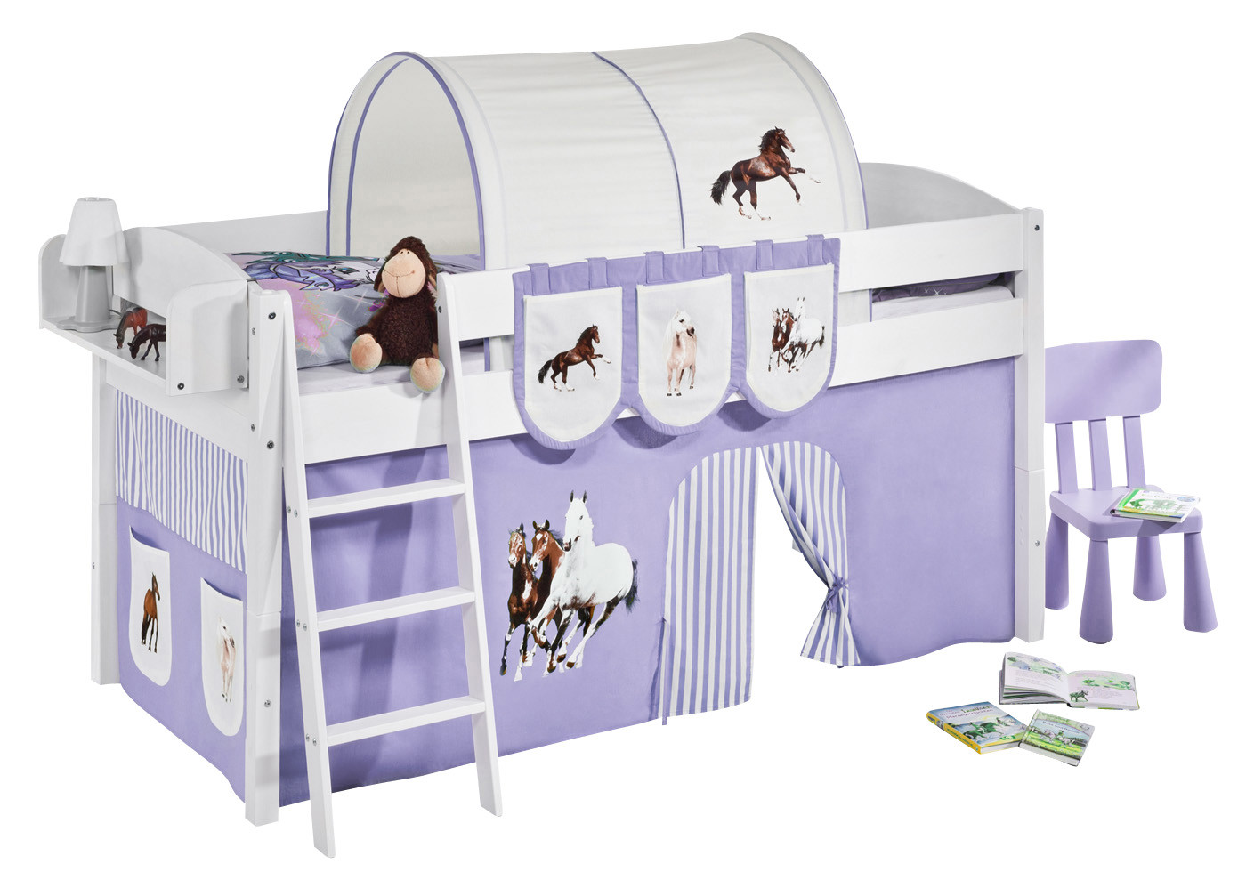 Basis Betten-IDA Classic-90x200-Pferde Lila