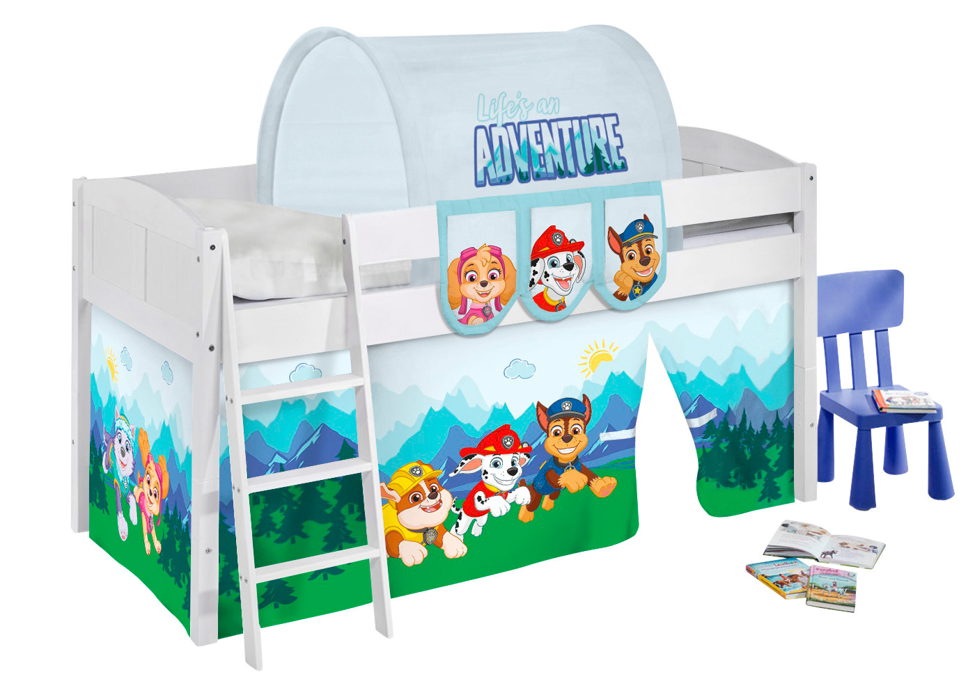 Basis Betten-IDA Landhaus-90x200 Paw Patrol Blau