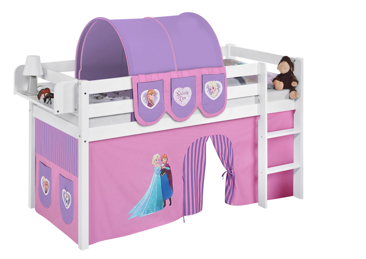 Basis Betten-Jelle Weiß-90x200-Frozen Lila