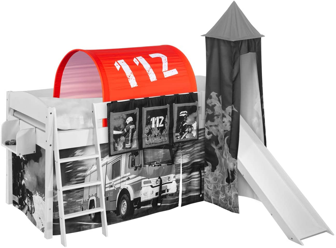 Tunnel für Hochbett, Spielbett, Etagenbett-Feuerwehr