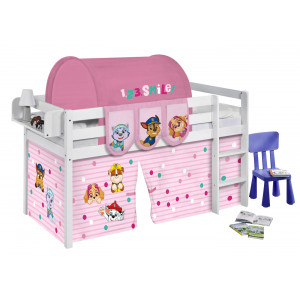 Basis Betten-Jelle Weiß-90x190 - Paw Patrol Rosa