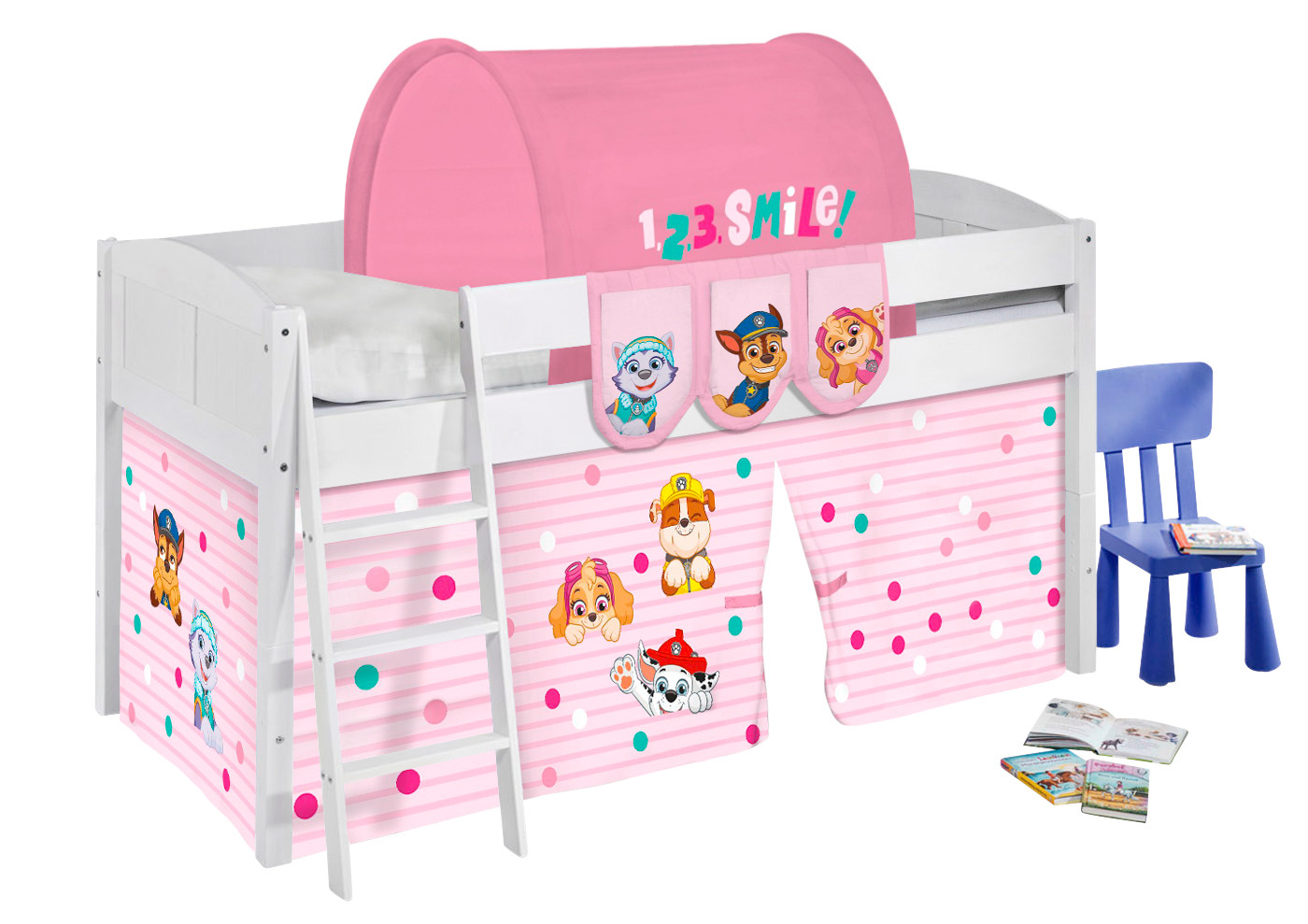 Basis Betten-IDA Landhaus-90x200 Paw Patrol Rosa